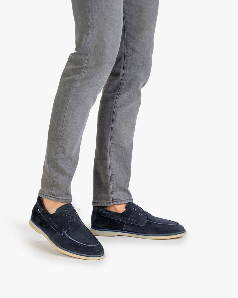 Bootschoen su&egrave;de blauw