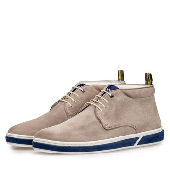 Su&egrave;de veterboot taupe met print