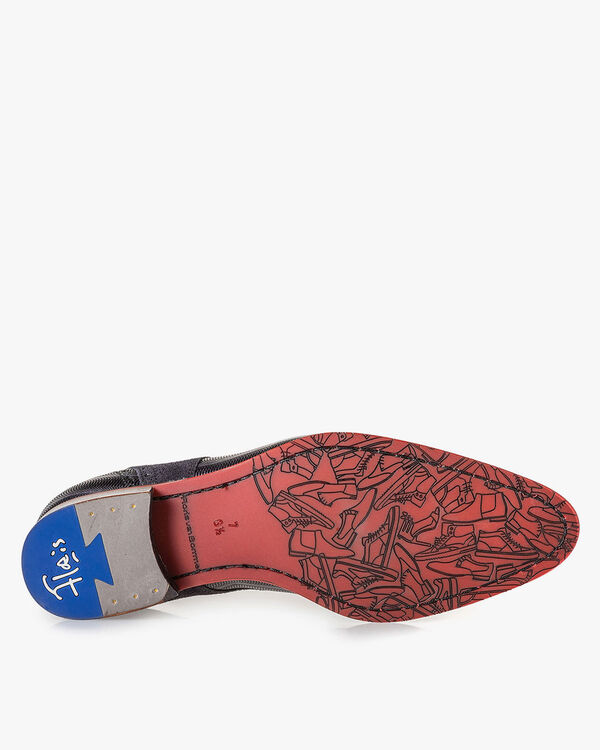 Veterschoen metallic zwart