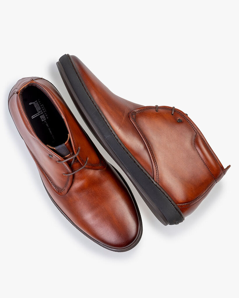 Veterboot kalfsleer donker cognac