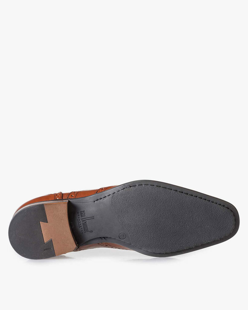 Cognac-coloured calf leather brogue