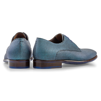 Veterschoen blauw metallic