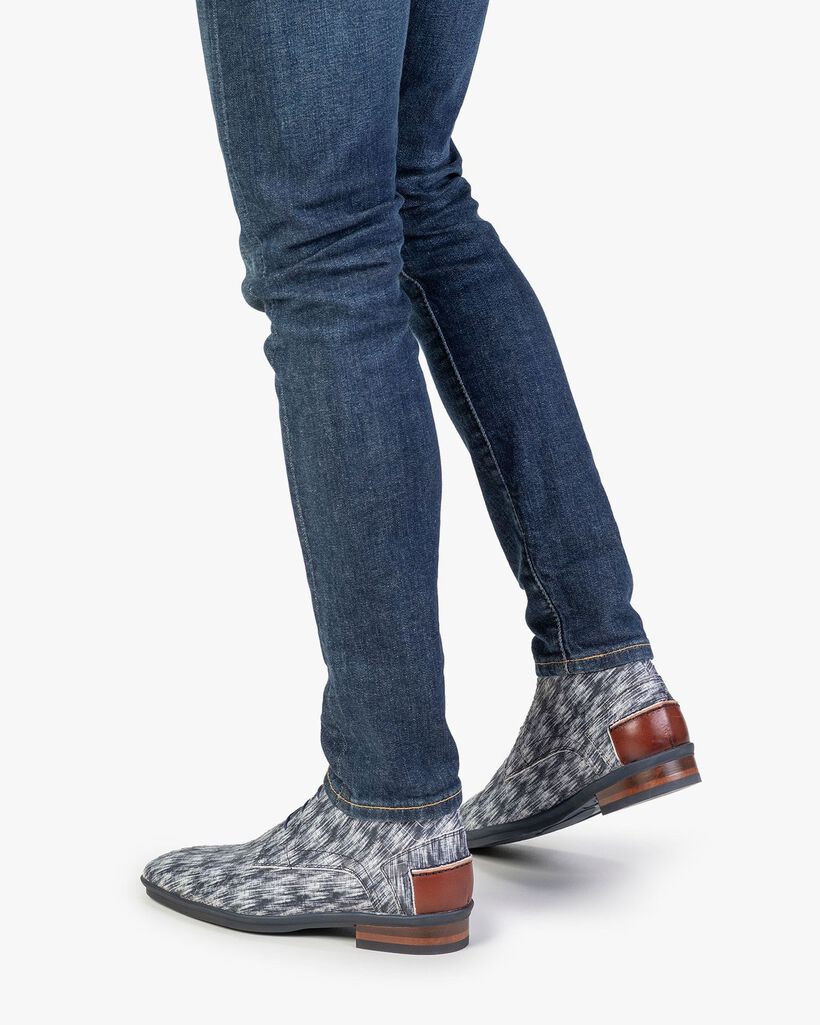 Boot nubuck zwart/wit