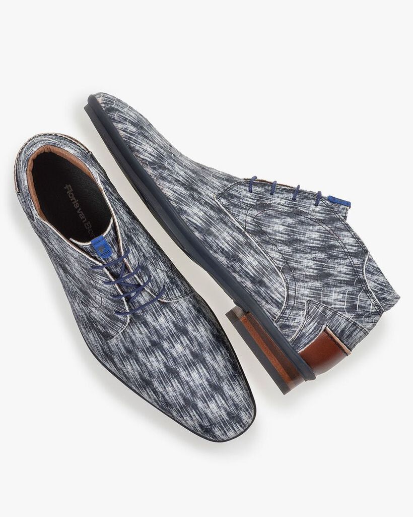 Boot nubuck zwart/wit