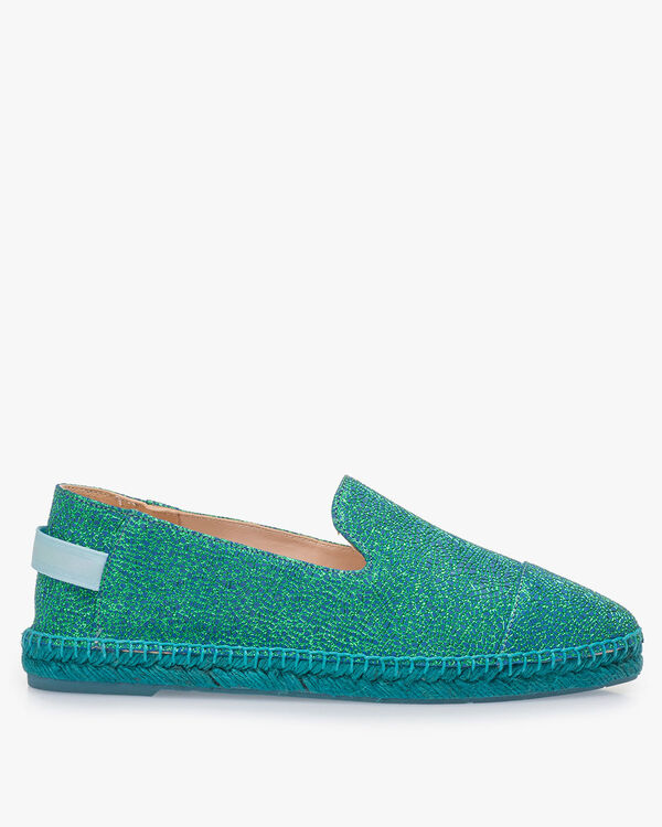Blue espadrilles metallic print