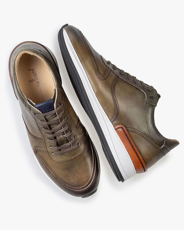 Sneaker calf leather green