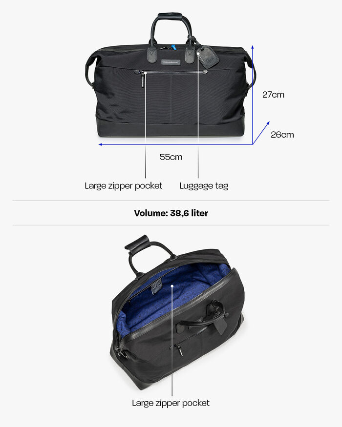 Weekender textiel zwart