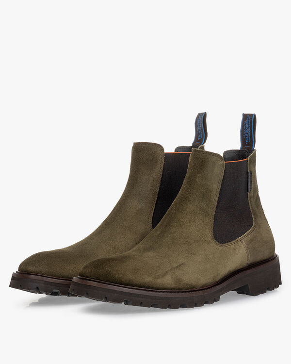 Chelsea boot su&egrave;de donkergroen