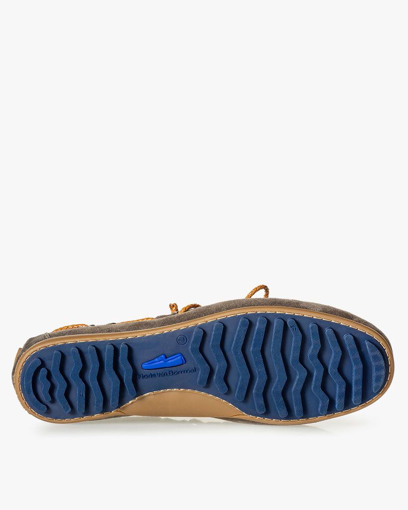 Mocassin su&egrave;de donkergrijs