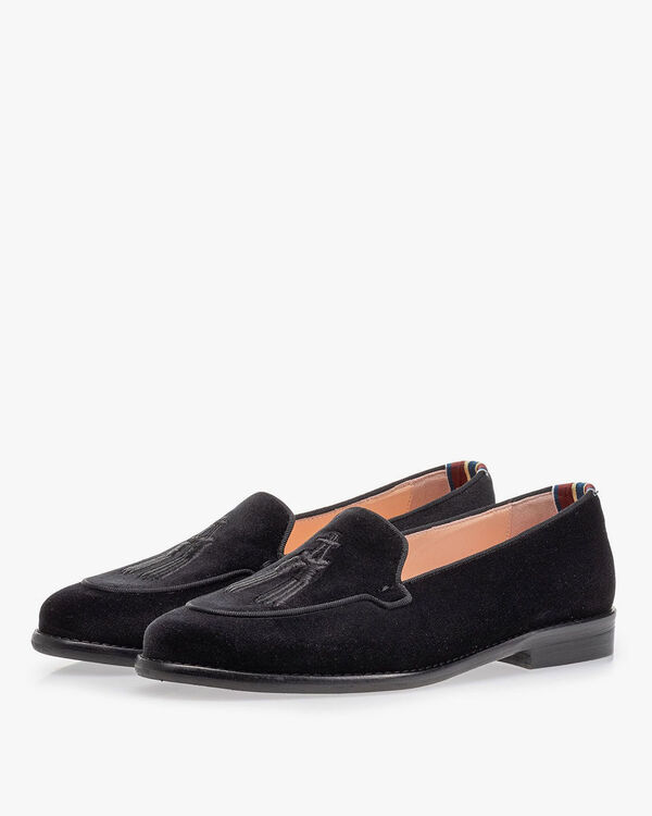 Loafer zwart textiel
