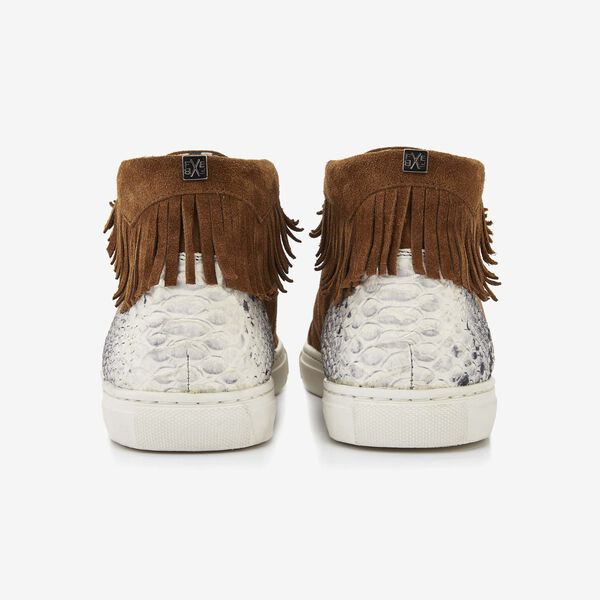Floris van Bommel cognac suede women's lace-up boot