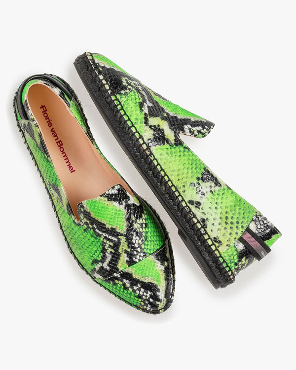 Fluorescent green espadrilles