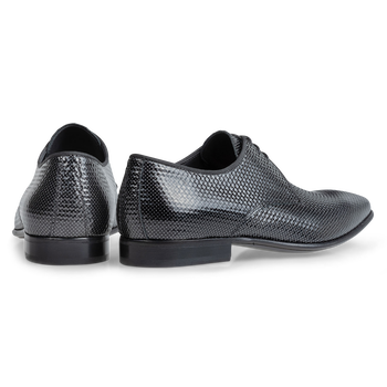 Lace shoe printed leather grey