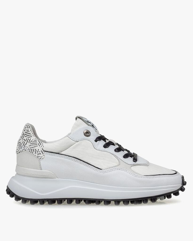 Noppi geprint leer wit