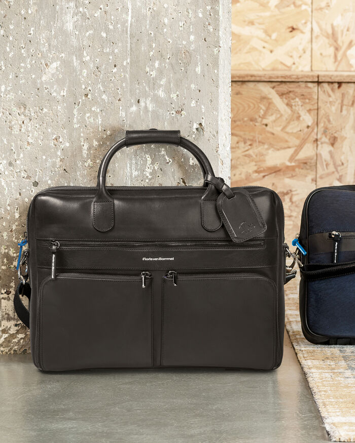 Office bag leer zwart