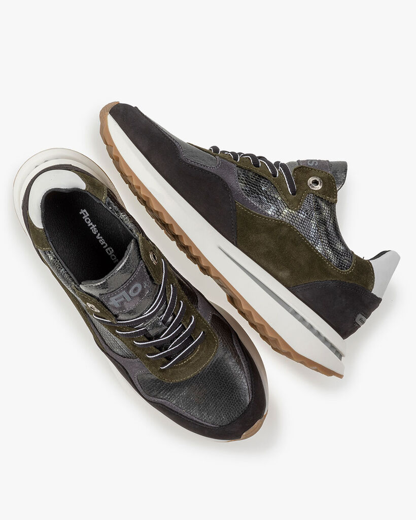 Sneaker suede dark green