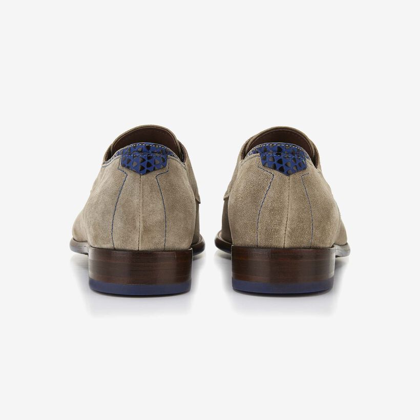 Floris van Bommel beige suede men's lace-up shoe