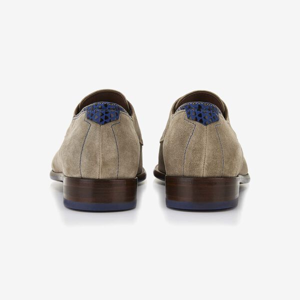 Floris van Bommel beige suede men's lace-up shoe
