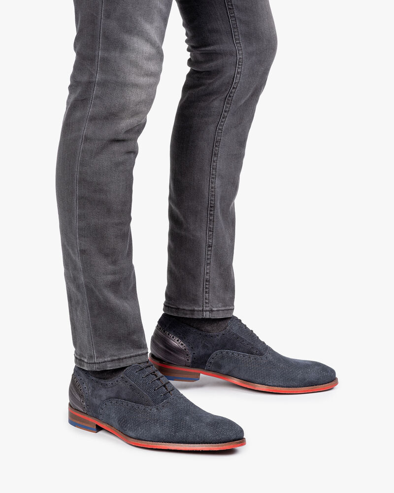 Veterschoen donkerblauw met print