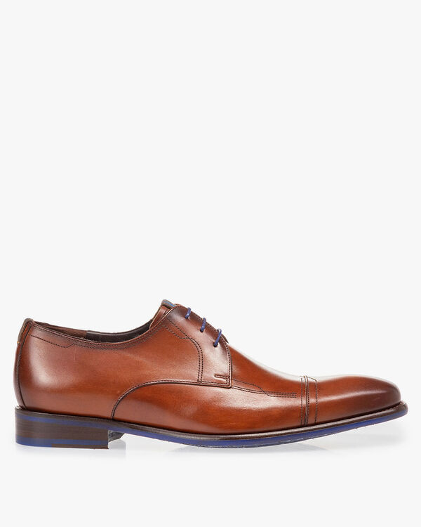 Lace shoe calf leather cognac