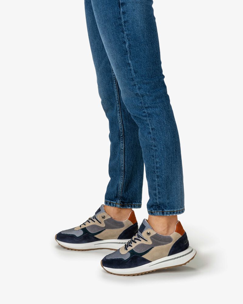 Sneaker blauw su&egrave;de