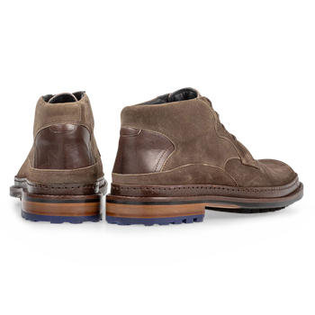 Veterboot su&egrave;de donker taupe