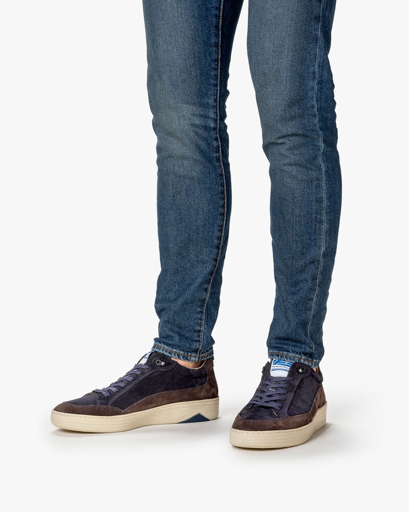 Sneaker su&egrave;de blauw