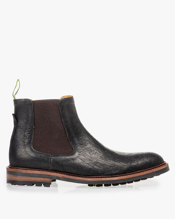 Chelsea boot zwart met print