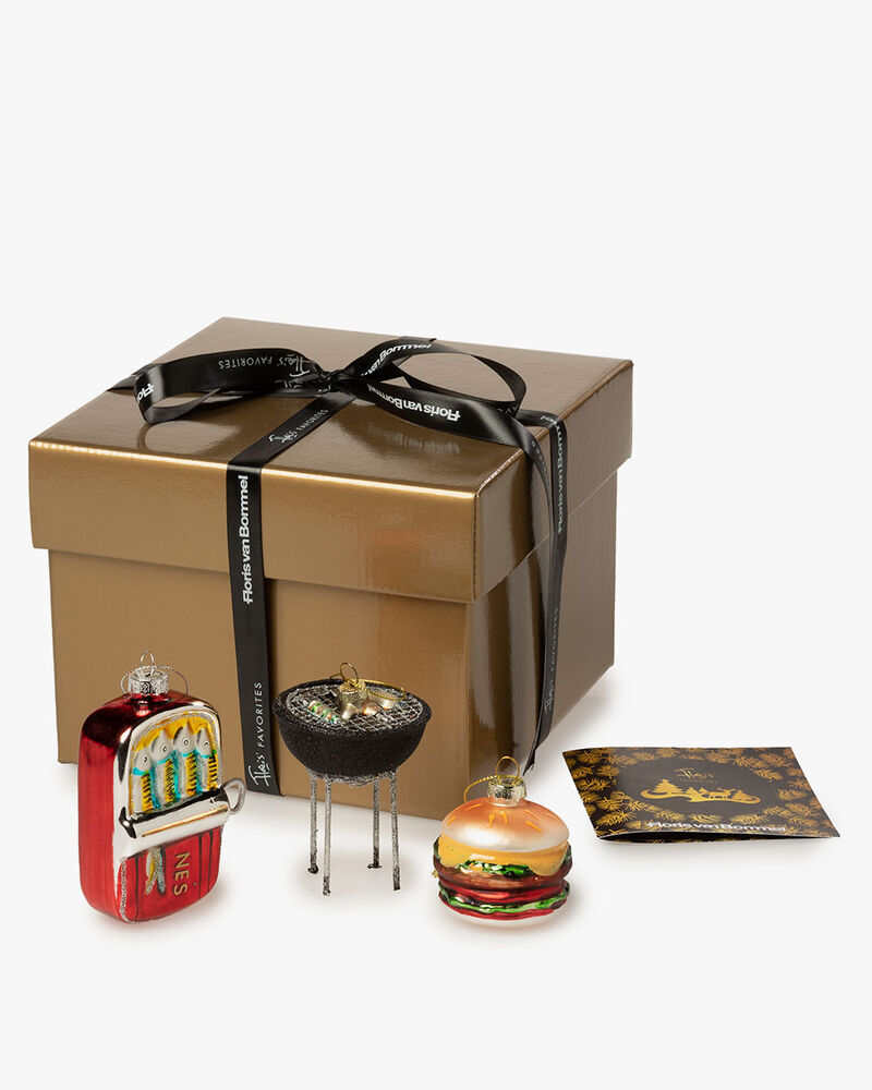 Giftbox Christmas baubles 'BBQ-Time'