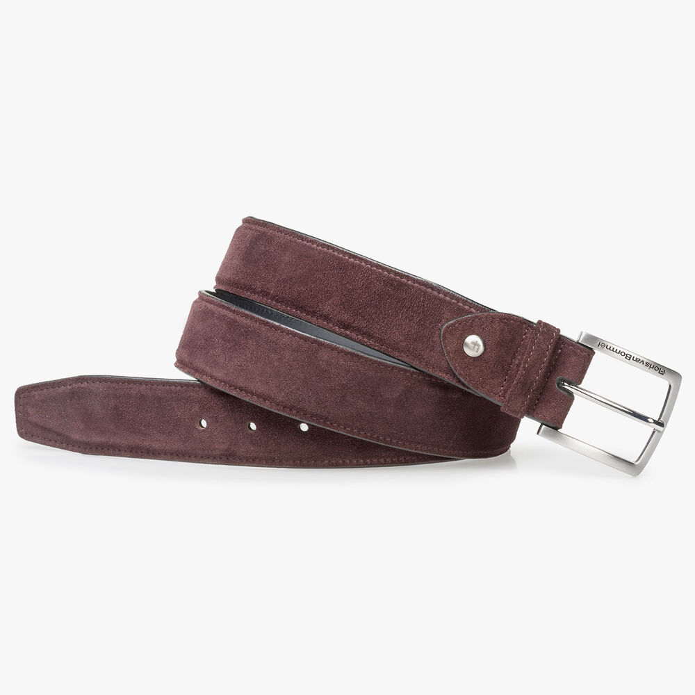 Ruby red suede leather belt