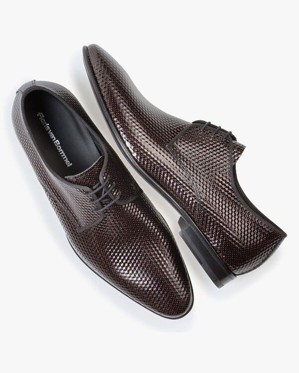 Lace shoe printed leather red