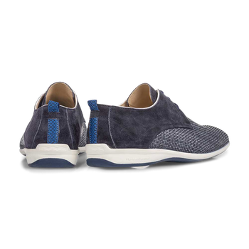 Blauwe veterschoenleer