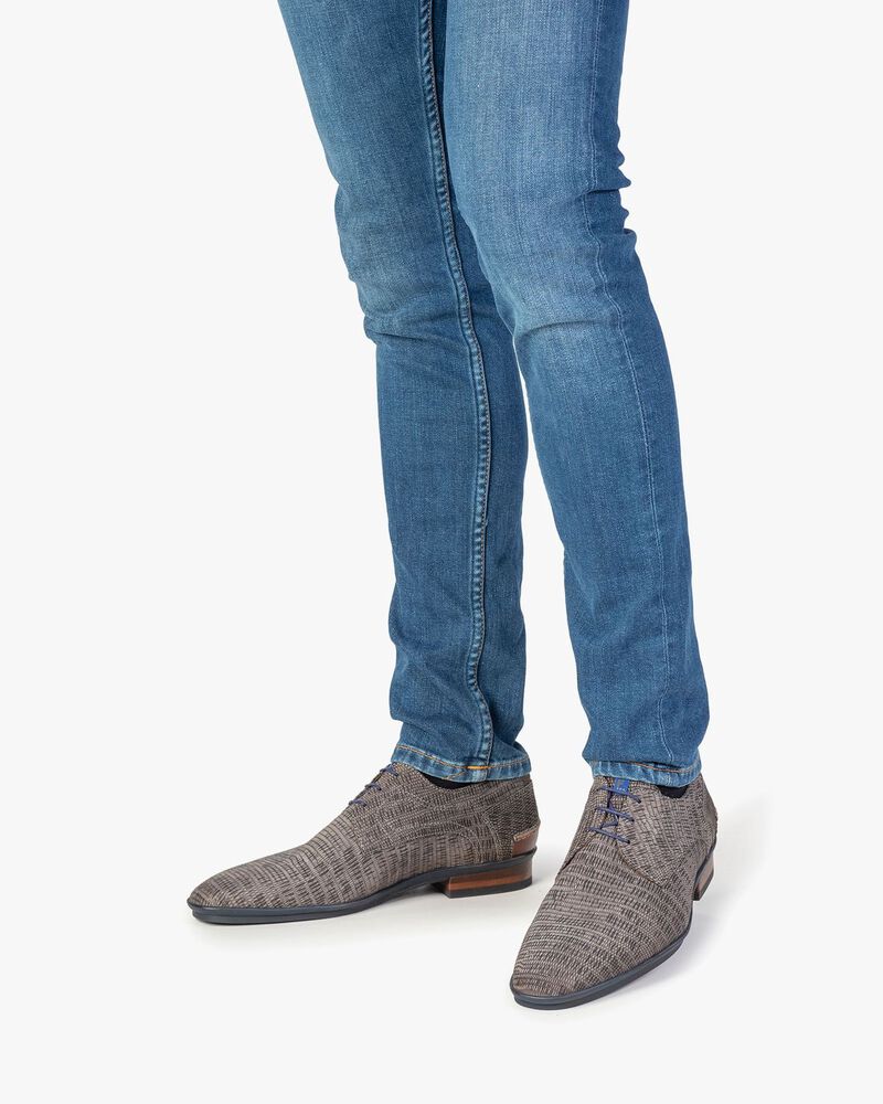 Veterschoen met print taupe