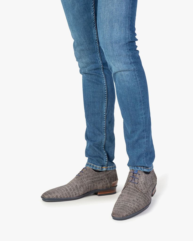 Veterschoen met print taupe