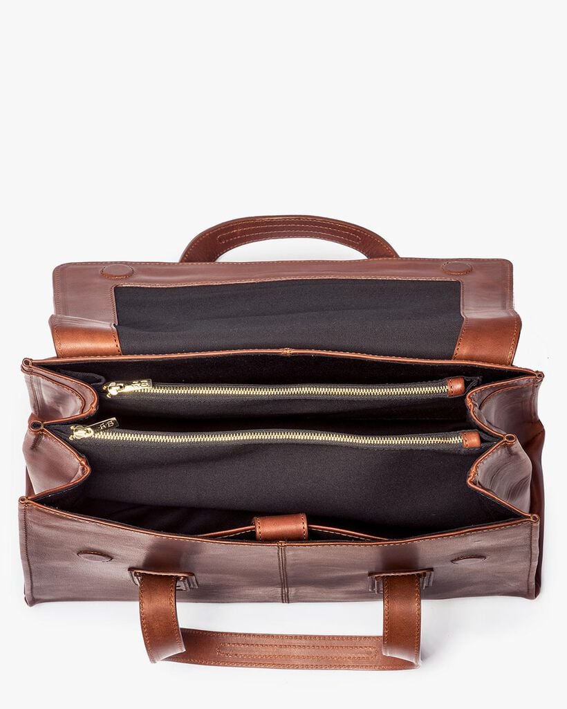 Brown leather business bag