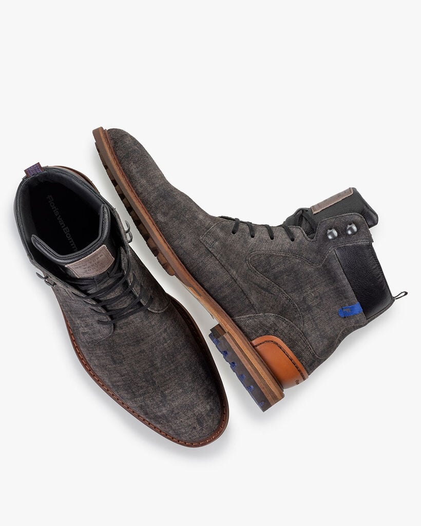 Veterboot su&egrave;de donkergrijs