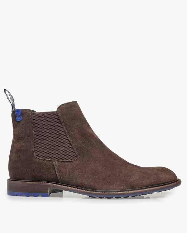 Donkerbruine su&egrave;de chelsea boot