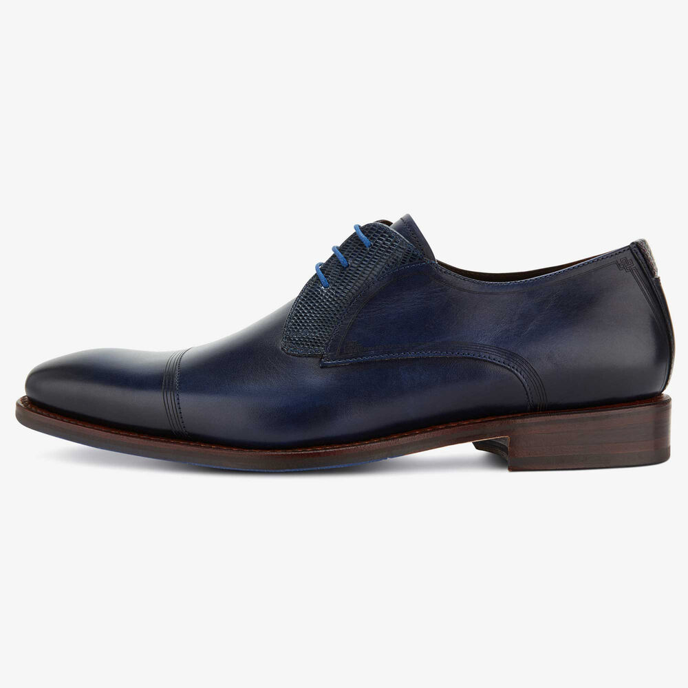 Floris van Bommel dark blueleather men’s lace shoe
