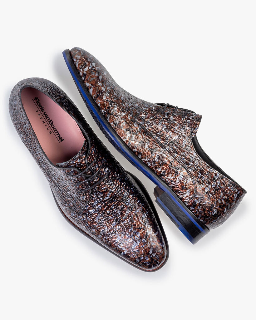 Veterschoen metallicprint brons