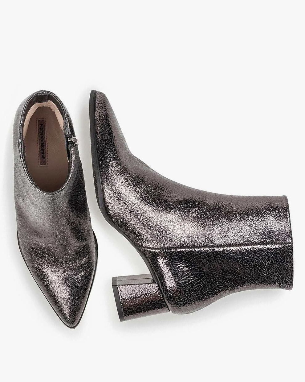 Women s grey leather ankle boots 85623 00 Floris van Bommel Women