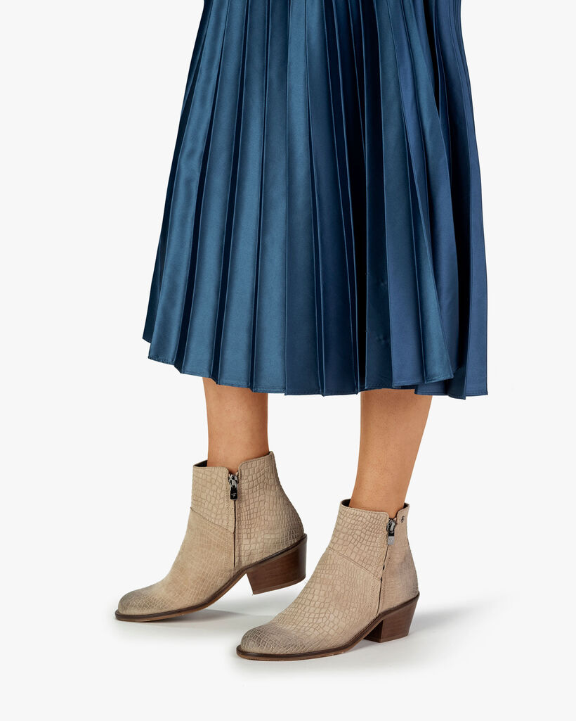 Enkellaars su&egrave;de beige