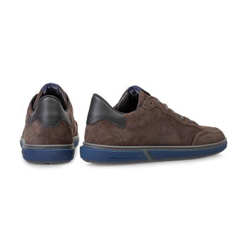 Sneaker leer donkerbruin