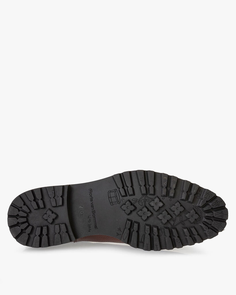 Chelsea boot geprint leer cognac