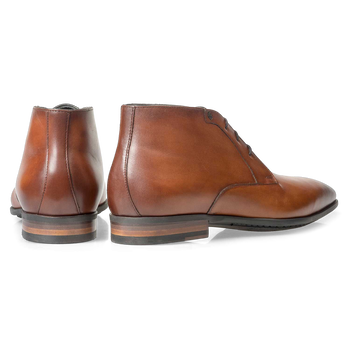 Kalfsleren veterschoen cognac
