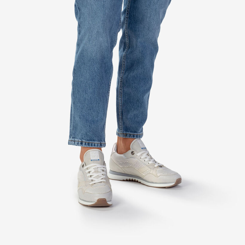 Sneaker printed leather off-white