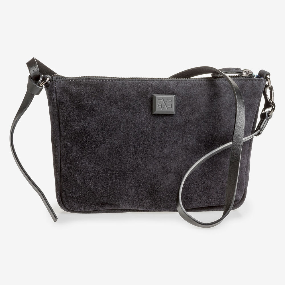 Black suede leather bag