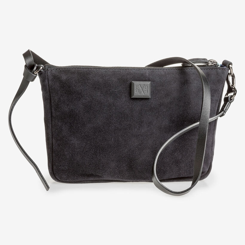 Black suede leather bag