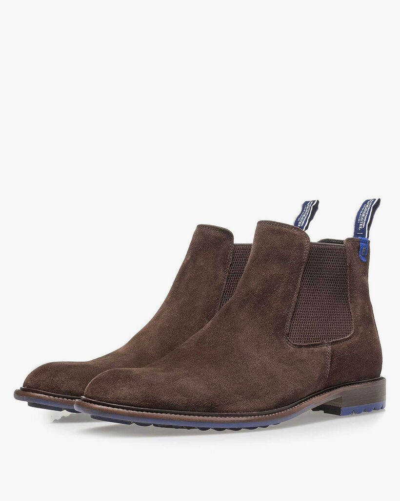 Donkerbruine su&egrave;de chelsea boot