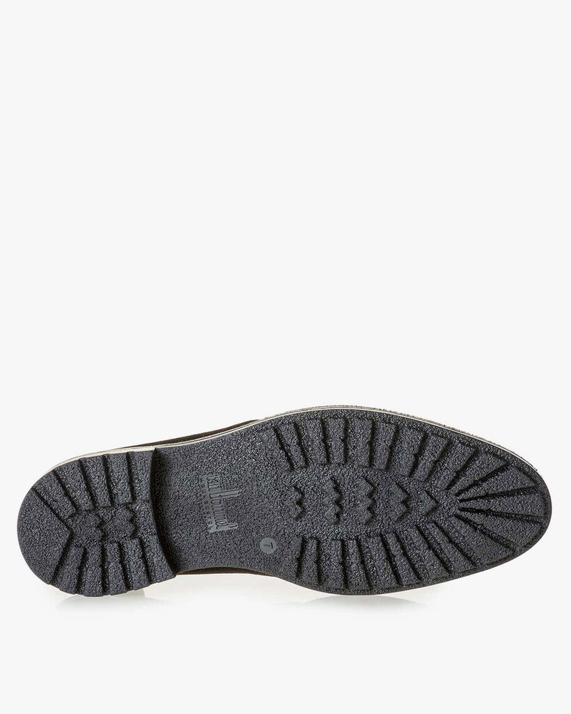 Dark brown suede leather lace boot