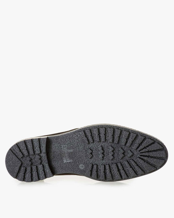 Dark brown suede leather lace boot